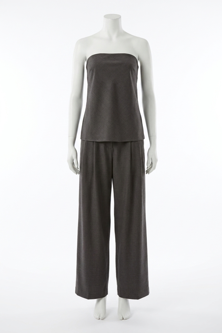 NEW ENZA COSTA strapless tunic in charcoal
